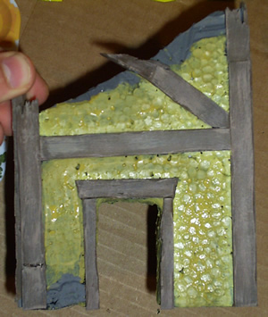 Mordheim Building after first coat of color